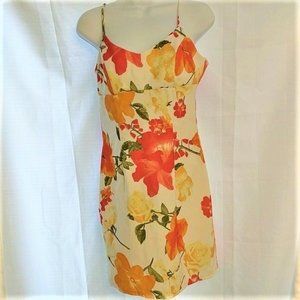 Vintage Floral Print Fitted Short Dress